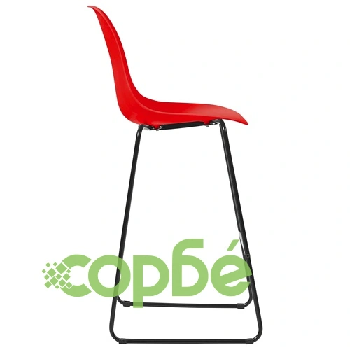 Бар столове, 6 бр, червени, пластмаса ➤ топ цена ➤ sorbe.bg