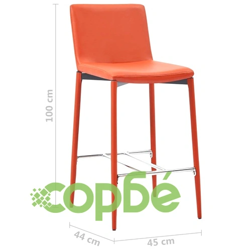 Бар столове, 4 бр, оранжеви, изкуствена кожа ➤ топ цена ➤ sorbe.bg