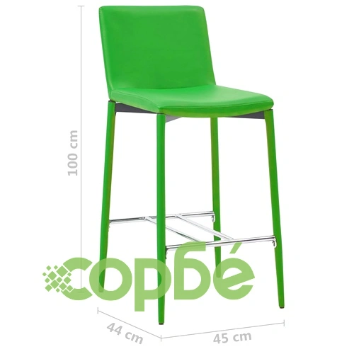Бар столове, 4 бр, зелени, изкуствена кожа ➤ топ цена ➤ sorbe.bg
