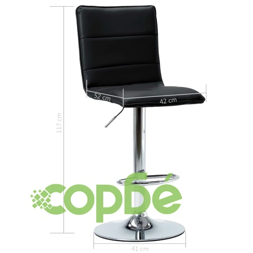 Бар комплект от 3 части, изкуствена кожа, черен ➤ топ цена ➤ sorbe.bg