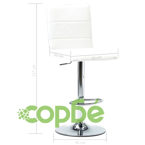 Бар комплект от 3 части, изкуствена кожа, бял ➤ топ цена ➤ sorbe.bg