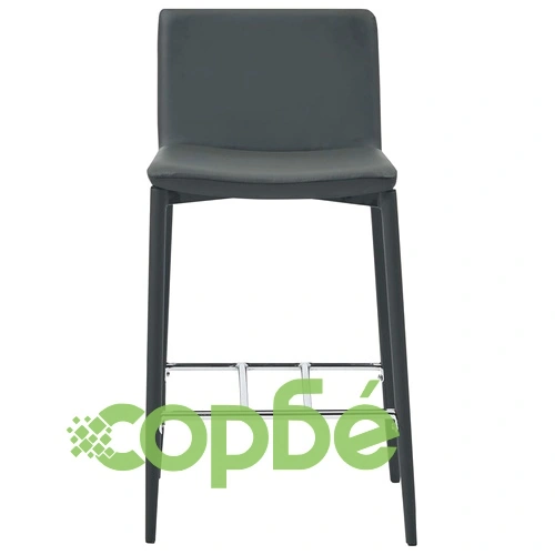 Бар комплект от 3 части, изкуствена кожа, сив ➤ топ цена ➤ sorbe.bg