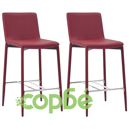 Бар комплект от 3 части, изкуствена кожа, виненочервен ➤ топ цена ➤ sorbe.bg