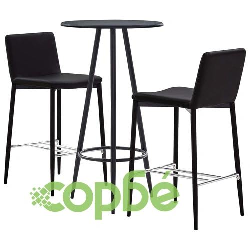 Бар комплект от 3 части, изкуствена кожа, кафяв ➤ топ цена ➤ sorbe.bg