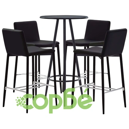 Бар комплект от 5 части, изкуствена кожа, кафяв ➤ топ цена ➤ sorbe.bg