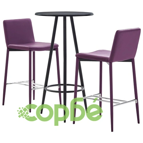 Бар комплект от 3 части, изкуствена кожа, лилав ➤ топ цена ➤ sorbe.bg