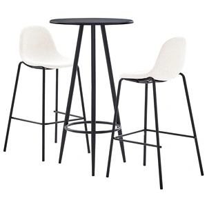 Бар комплект от 3 части, текстил, кремав