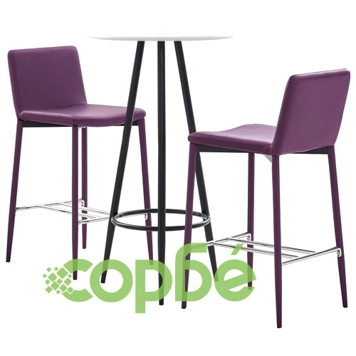 Бар комплект от 3 части, изкуствена кожа, лилав ➤ топ цена ➤ sorbe.bg