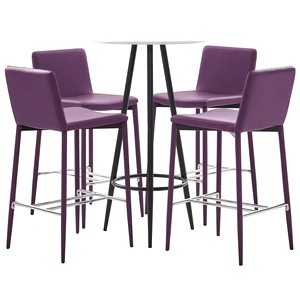 Бар комплект от 5 части, изкуствена кожа, лилав
