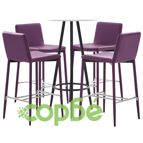 Бар комплект от 5 части, изкуствена кожа, лилав ➤ топ цена ➤ sorbe.bg
