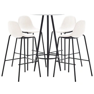 Бар комплект от 5 части, текстил, кремав