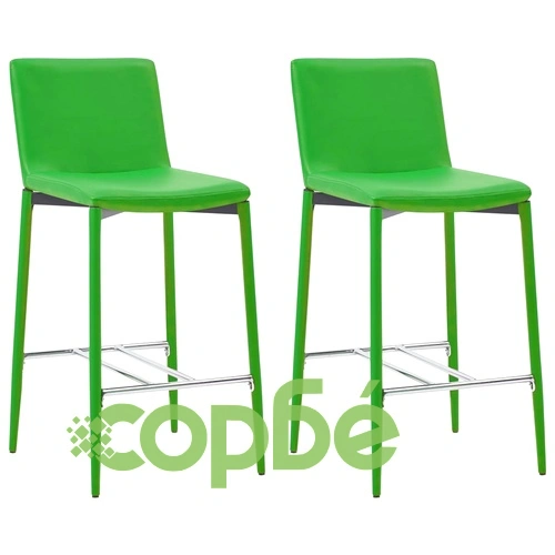 Бар комплект от 3 части, изкуствена кожа, зелен ➤ топ цена ➤ sorbe.bg