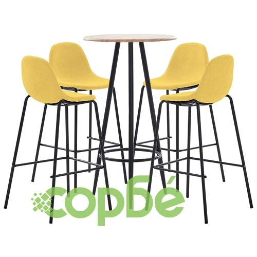 Бар комплект от 5 части, жълт текстил ➤ топ цена ➤ sorbe.bg