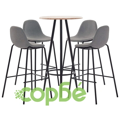 Бар комплект от 5 части, таупе текстил ➤ топ цена ➤ sorbe.bg