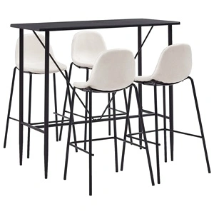 Бар комплект от 5 части, текстил, кремав