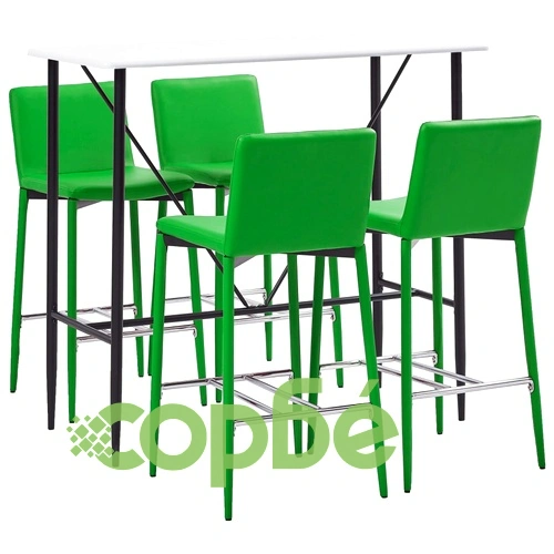 Бар комплект от 5 части, изкуствена кожа, зелен ➤ топ цена ➤ sorbe.bg