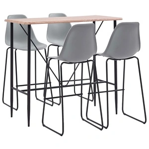 Бар комплект от 5 части, пластмаса, сив