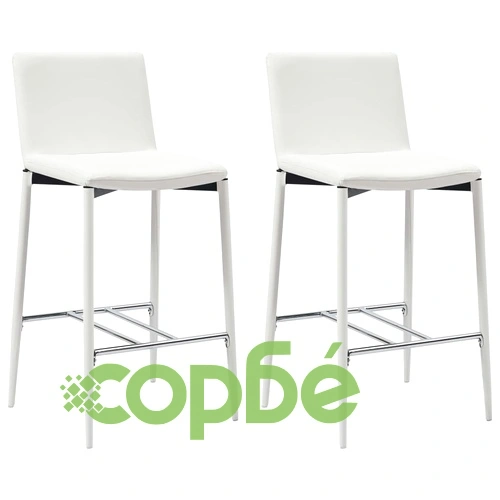 Бар комплект от 5 части, изкуствена кожа, бял ➤ топ цена ➤ sorbe.bg