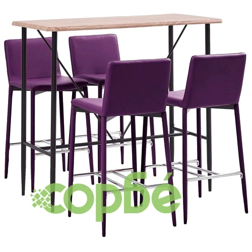 Бар комплект от 5 части, изкуствена кожа, лилав ➤ топ цена ➤ sorbe.bg