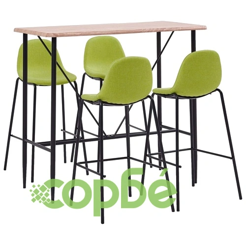 Бар комплект от 5 части, текстил, зелен ➤ топ цена ➤ sorbe.bg