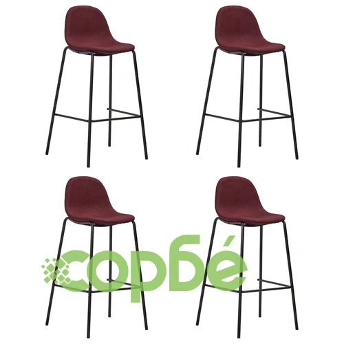 Бар комплект от 5 части, текстил, виненочервен ➤ топ цена ➤ sorbe.bg