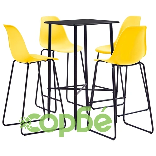 Бар комплект от 5 части, пластмаса, жълт ➤ топ цена ➤ sorbe.bg