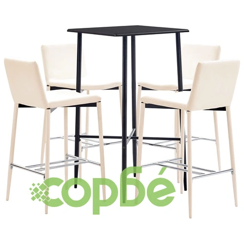 Бар комплект от 5 части, изкуствена кожа, кремав ➤ топ цена ➤ sorbe.bg