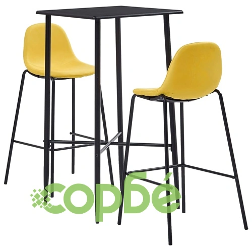 Бар комплект от 3 части, жълт текстил ➤ топ цена ➤ sorbe.bg