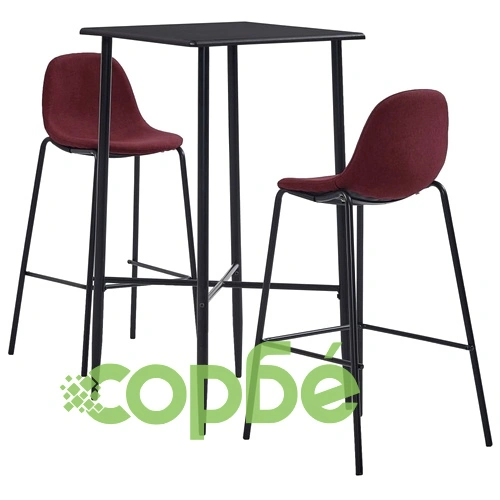 Бар комплект от 3 части, текстил, виненочервен ➤ топ цена ➤ sorbe.bg