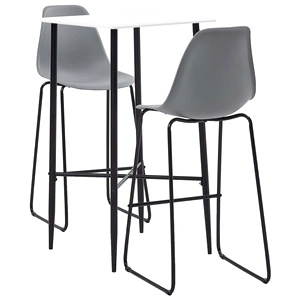 Бар комплект от 3 части, пластмаса, сив