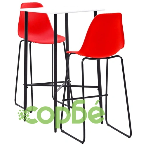 Бар комплект от 3 части, пластмаса, червен ➤ топ цена ➤ sorbe.bg