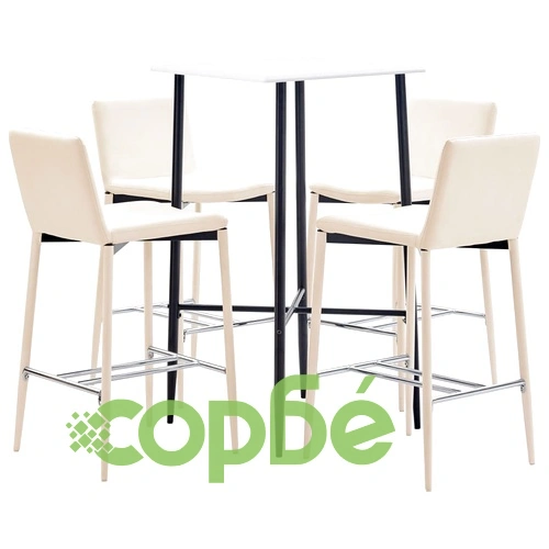 Бар комплект от 5 части, изкуствена кожа, кремав ➤ топ цена ➤ sorbe.bg