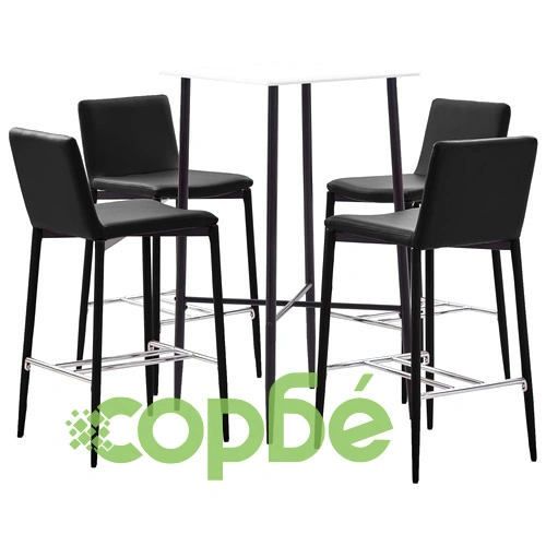 Бар комплект от 5 части, изкуствена кожа, кафяв ➤ топ цена ➤ sorbe.bg