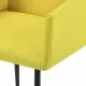 Трапезни столове с подлакътници, 4 бр, жълти, текстил 