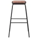 Бар табуретки, 2 бр, черни, бор масив и стомана