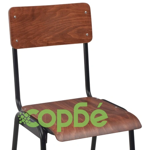 Бар табуретки, 2 бр, кафяви, твърд шперплат, стомана ➤ топ цена ➤ sorbe.bg