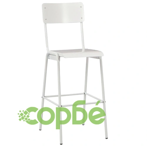 Бар столове, 2 бр, бели, твърд шперплат, стомана ➤ топ цена ➤ sorbe.bg