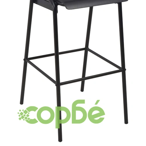 Бар столове, 2 бр, черни, твърд шперплат, стомана ➤ топ цена ➤ sorbe.bg