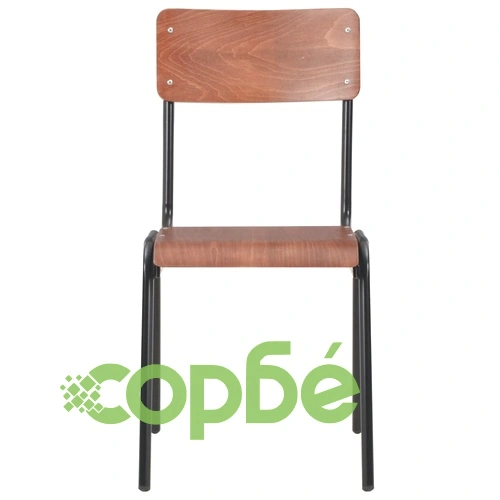 Трапезни столове, 2 бр, кафяви, твърд шперплат, стомана ➤ топ цена ➤ sorbe.bg