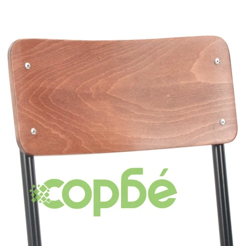 Трапезни столове, 2 бр, кафяви, твърд шперплат, стомана ➤ топ цена ➤ sorbe.bg