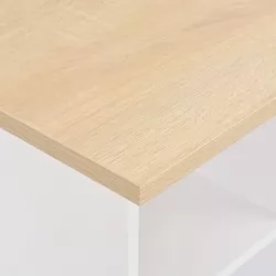 Бар маса, бяло и сонома дъб, 60x60x110 см