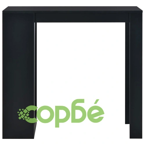 Бар маса с рафт, черна, 110x50x103 см ➤ топ цена ➤ sorbe.bg