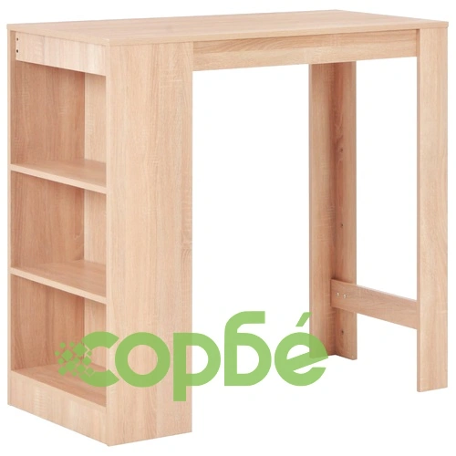 Бар маса с рафт, дъб, 110x50x103 см ➤ топ цена ➤ sorbe.bg