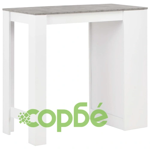 Бар маса с рафт, бяла, 110x50x103 см ➤ топ цена ➤ sorbe.bg