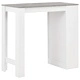 Бар маса с рафт, бяла, 110x50x103 см