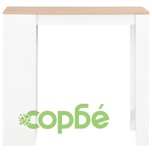 Бар маса с рафт, бяла, 110x50x103 см ➤ топ цена ➤ sorbe.bg