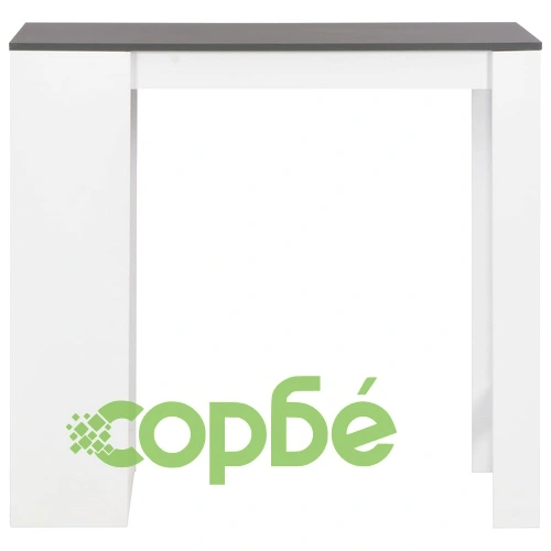 Бар маса с рафт, бяла, 110x50x103 см ➤ топ цена ➤ sorbe.bg