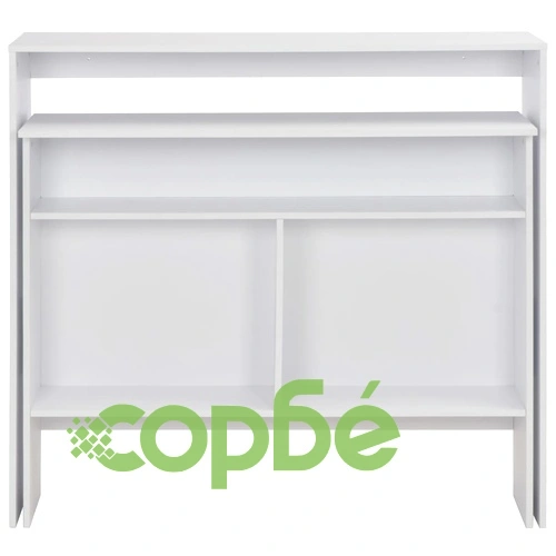 Бар маса с 2 плота, бяла, 130x40x120 см ➤ топ цена ➤ sorbe.bg