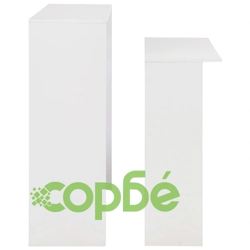 Бар маса с 2 плота, бяла, 130x40x120 см ➤ топ цена ➤ sorbe.bg