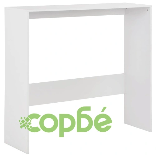 Бар маса с 2 плота, бяла, 130x40x120 см ➤ топ цена ➤ sorbe.bg